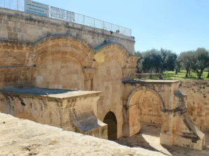 Sealed Golden Gate: The ancient Gate of Mercy viewed from within the Temple Mount