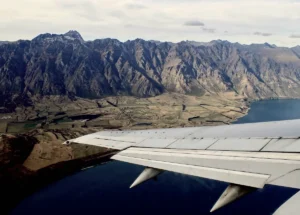 The Remarkables Mountain Range towering over Queenstown airport