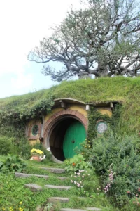 Bilbo's house seen from Hobbiton entrance