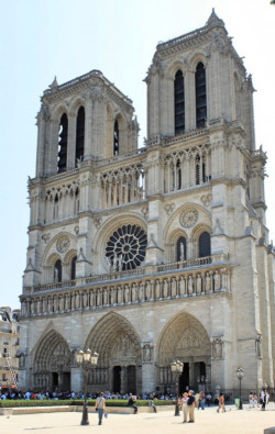 Medieval, built between the the 12th- and 13th-centuries, the Notre-Dame de Paris, the most-widely known landmark of Paris and of France. Notre-Dame