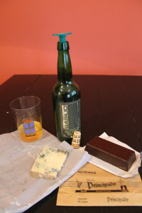 Sidra, cabrales blue cheese and chocolate from a small and charming corner store. From the corner store