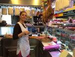 At the Mercado Atarzansas. We were treated to samples of the incomparable jamon iberico. Jamón Iberico