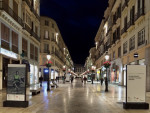 La Calle Larios, the shopping district: The calm after a gentle rain. La Calle Larios